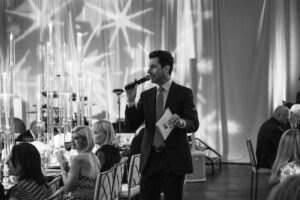 Emcee and auctioneer Matt Godbehere