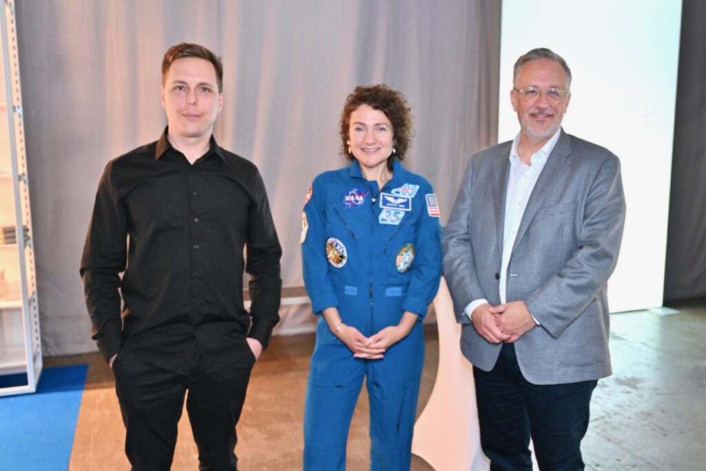 Felix Lajeunesse, Astronaut Jessica Meir and Éric Albert were on hand for the relaunch of The Infinite. (Photo by Alex Montoya)