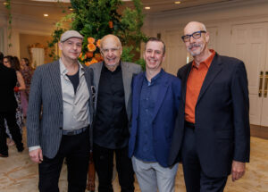 Honorees Garth Clark (second from left) and Mark Del Vecchio (right) with sons Kellam Clark (left) and Mark Clark (second from right) at the Houston Center for Contemporary Craft Spring Luncheon 2024 (Photo by Katy Anderson)