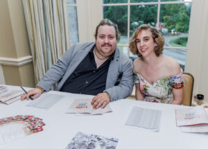 Craft Center staff members William Soller and Iva Kinnaird at the Houston Center for Contemporary Craft Spring Luncheon 2024 (Photo by Katy Anderson)