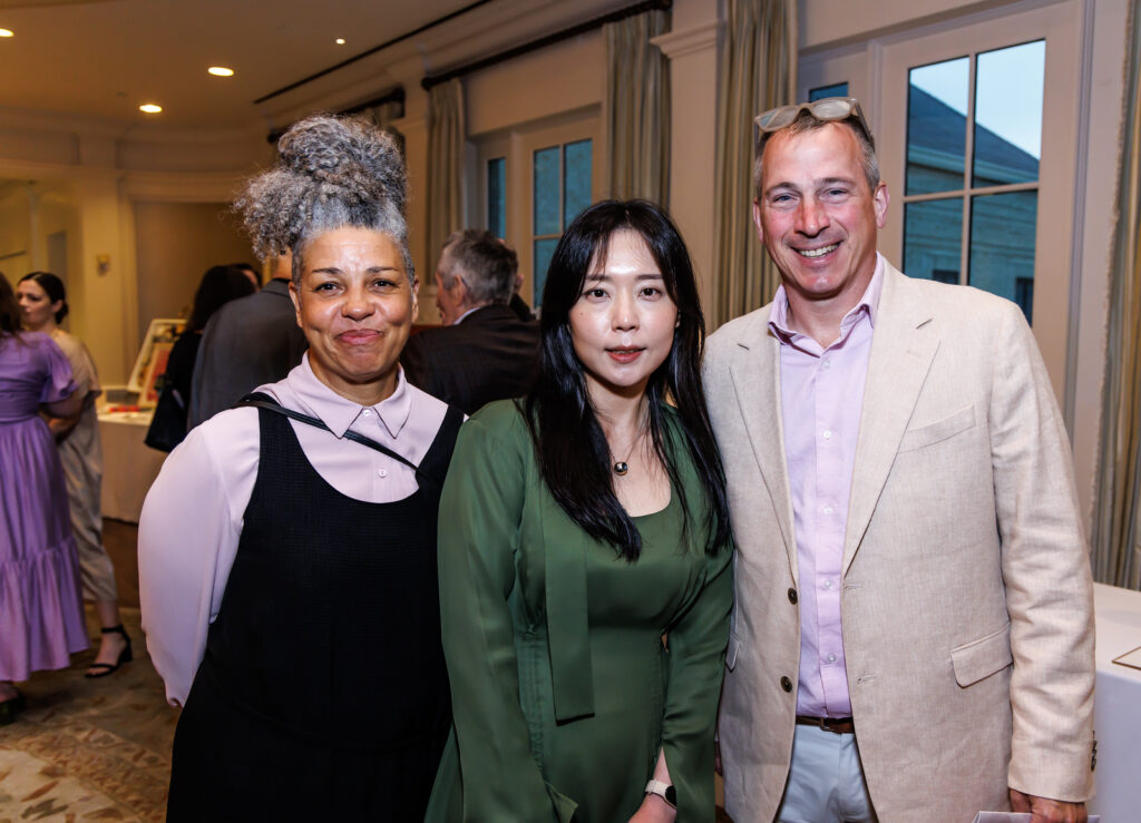 B. Brown, YoonJee Kwak, Andy Shaw at the Houston Center for Contemporary Craft Spring Luncheon 2024 (Photo by Katy Anderson) 