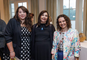 Helene Nguyen, Mara Reid, recent Craft Center resident artist Sarah Knight at the Houston Center for Contemporary Spring Luncheon 2024 (Photo by Katy Anderson)