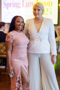 Porshae’ Brown, Craft Center curator + exhibitions director Sarah Darro at the Houston Center for Contemporary Craft Spring Luncheon 2024 (Katy Anderson) (Photo by Katy Anderson)