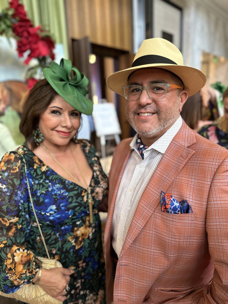 Debbie Festari, Dr. Roland Maldonado at the Hats, Hearts & Horseshoes benefit for Bo's Place. (Photo by Shelby Hodge)