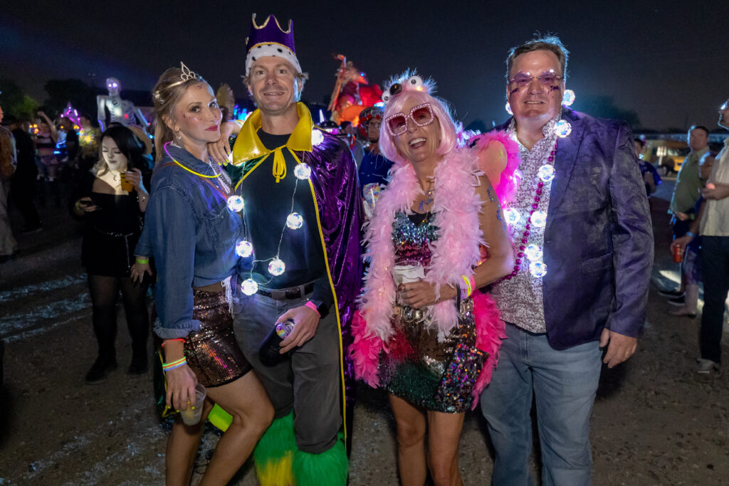 Jamie Griffon, Lance Griffon, Gwen Broyles, Rob Broyles at the Orange Show Art Car Ball (Photo by Emily Jaschke) 