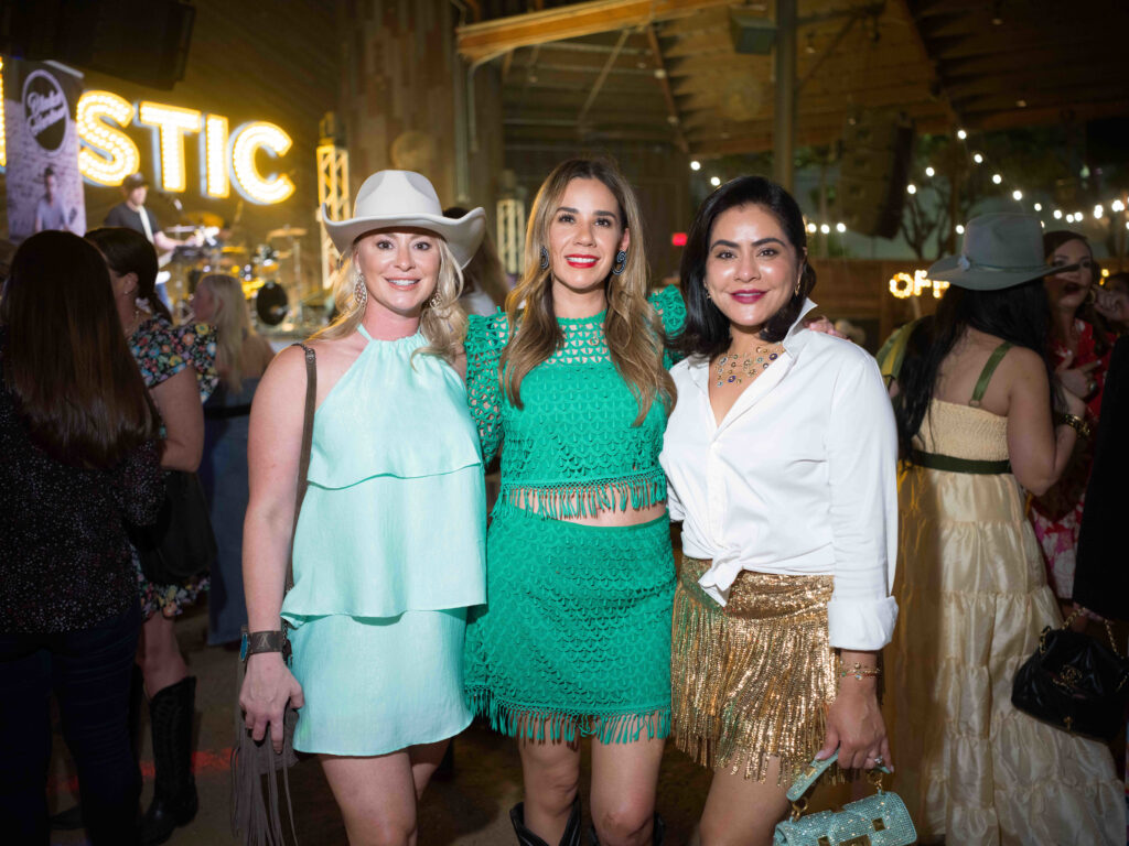 Jen Torres, Yanett Carmona, Elia Gabbanelli at the Cattle Baron's Ball kick-off held at The Rustic Downtown. (Photo by Daniel Ortiz)