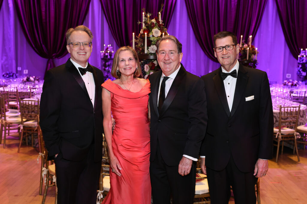John Mangum, Chairs Nancy & Bryan Ruez, Jack Matzer at the Houston Symphony Wine Dinner & Collector's Auction. (Photo by Priscilla Dickson)
