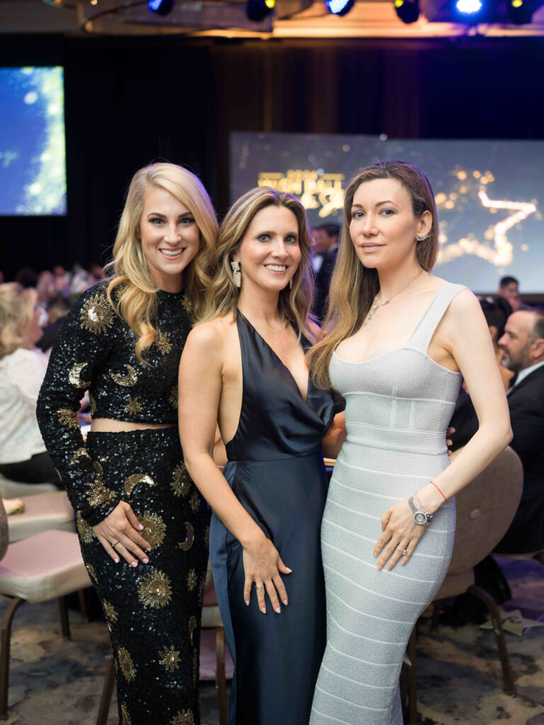 Kathryn Boeker, Cassandra Dalton, Devorah Rose Krieger at the Make-a-Wish gala (Photo by Daniel Ortiz)