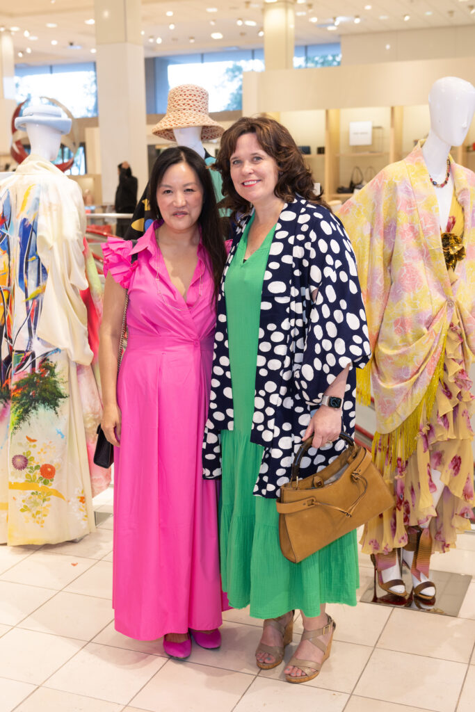 Kendra Baze Craven, Jenny Wang Hou at Kimono Zulu fashion exhibition at Neiman Marcus (Photo by Wilson Parish)