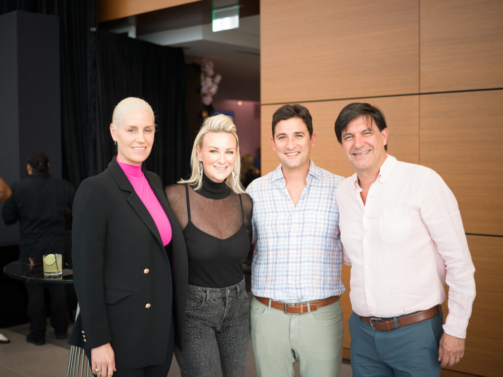 Lauren Taft & Libby Cagle Taft, Jose Ocque, Stuart Rosenberg at the grand opening of Central Houston Cadillac's new location near NRG Park (Photo by Daniel Ortiz)