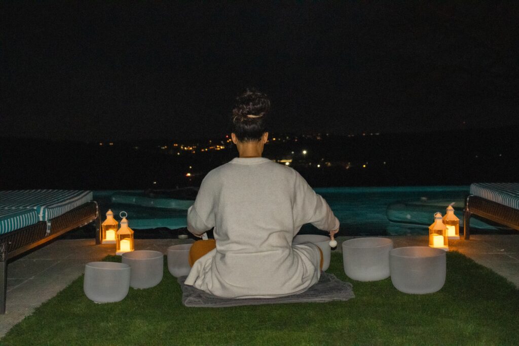 After an early dinner, but before darkness descends, head to Topaz, the heated adults-only infinity edge pool, where you’ll hop on a two-person float (don’t worry bathing suit not required) and be lulled into a meditative state with the soft hum of sound bowls off playing off in the distance. (Photo by Care of La Cantera Resort and Spa)