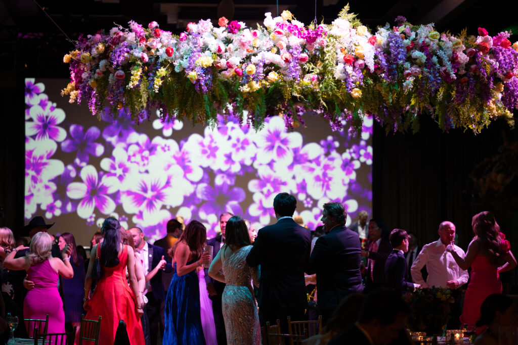 Plants and Petals created the decor at the JDRF Houston 'Promise Ball' including a 10-foot ring of flowers above the dance floor at the Hilton-Americas Houston. 