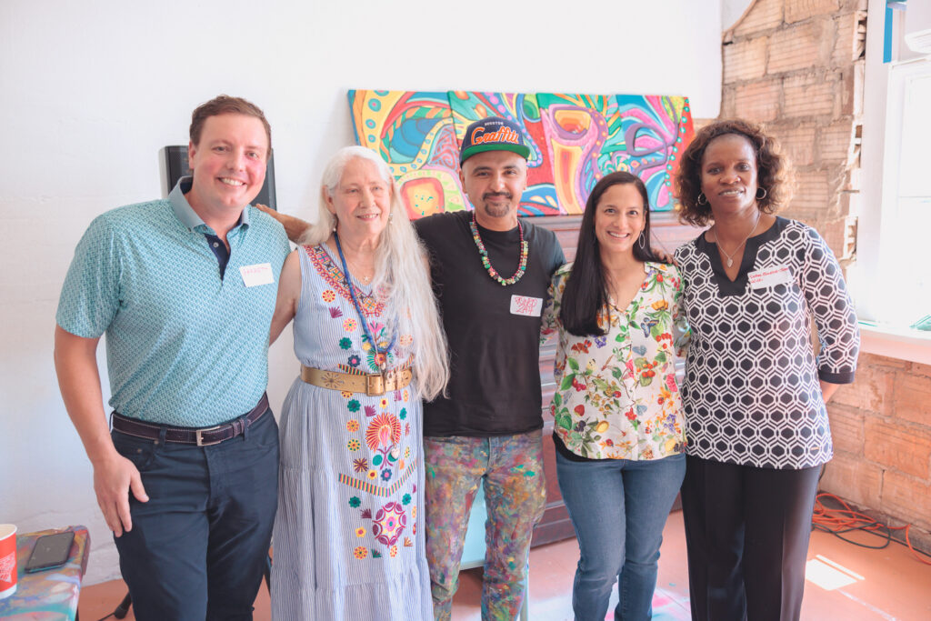 Garrett Clayton, Mickey Phoenix, Gonzo247, Carolyn Figueroa and Debbie Blalock-Sloan at the Luckie Schoolhouse roundtable (Photo by Luz Rodriguez)
