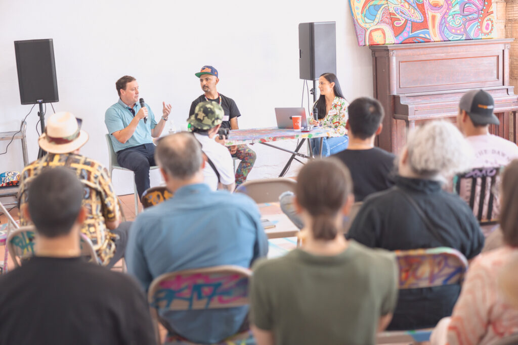 Garrett Clayton shares his thoughts for the Luckie Schoolhouse at the brainstorm session (Photo by Luz Rodriguez)