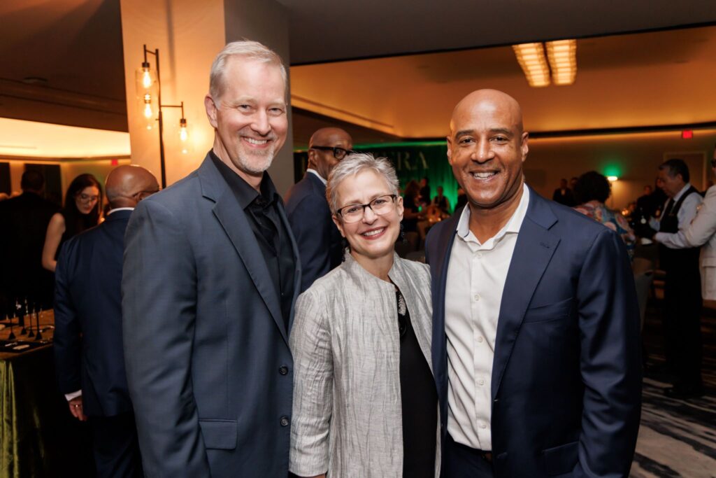 Matthew & Kristen Loden, Reggie DesRoches at DACAMERA's Music Salons and Jazz Supper Club evening (Photo by Katy Anderson)