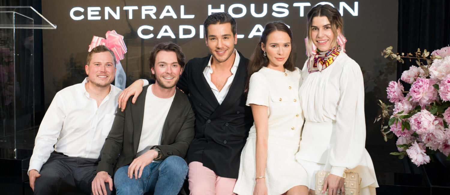 Michael Allen, Will Finnorn, Lucas Somoza, Hannah Swiggard, Chloe Leonard at the grand opening of Central Houston Cadillac's new location near NRG Park (Photo by Daniel Ortiz)