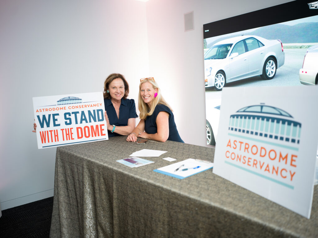 Minnette Boesel, Beth Wiedower Jackson at the grand opening of Central Houston Cadillac's new location near NRG Park (Photo by Daniel Ortiz)