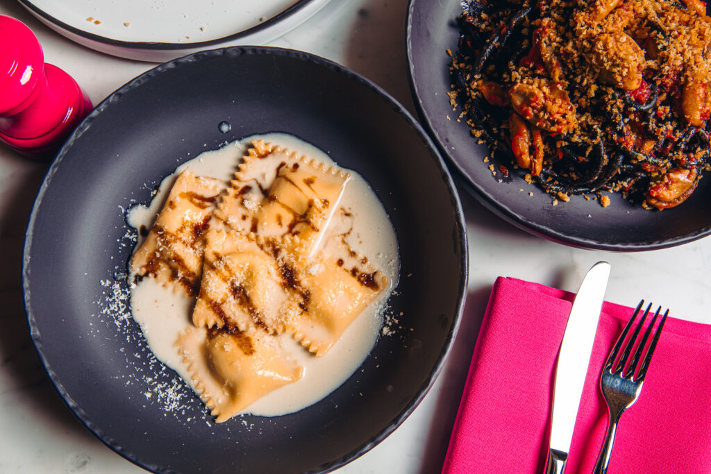 Housemade pasta is a must-order at Knife Italian, especially the lobster agnolotti. (Photo by Samantha Marie Photography)