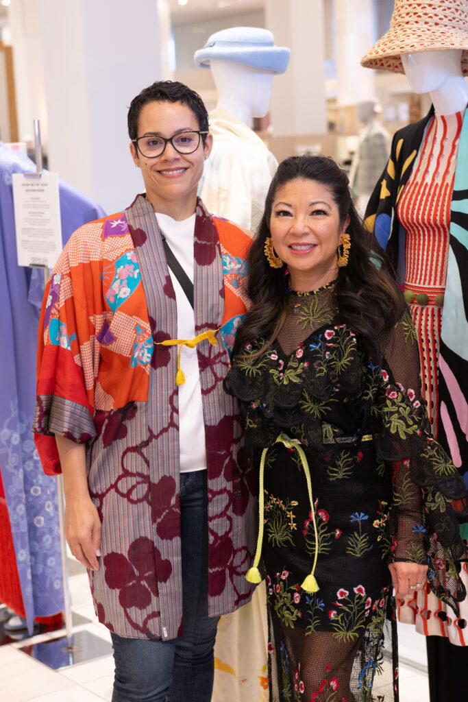 Patience Stern, Tina Zulu at Kimono Zulu fashion exhibition at Neiman Marcus (Photo by Wilson Parish)