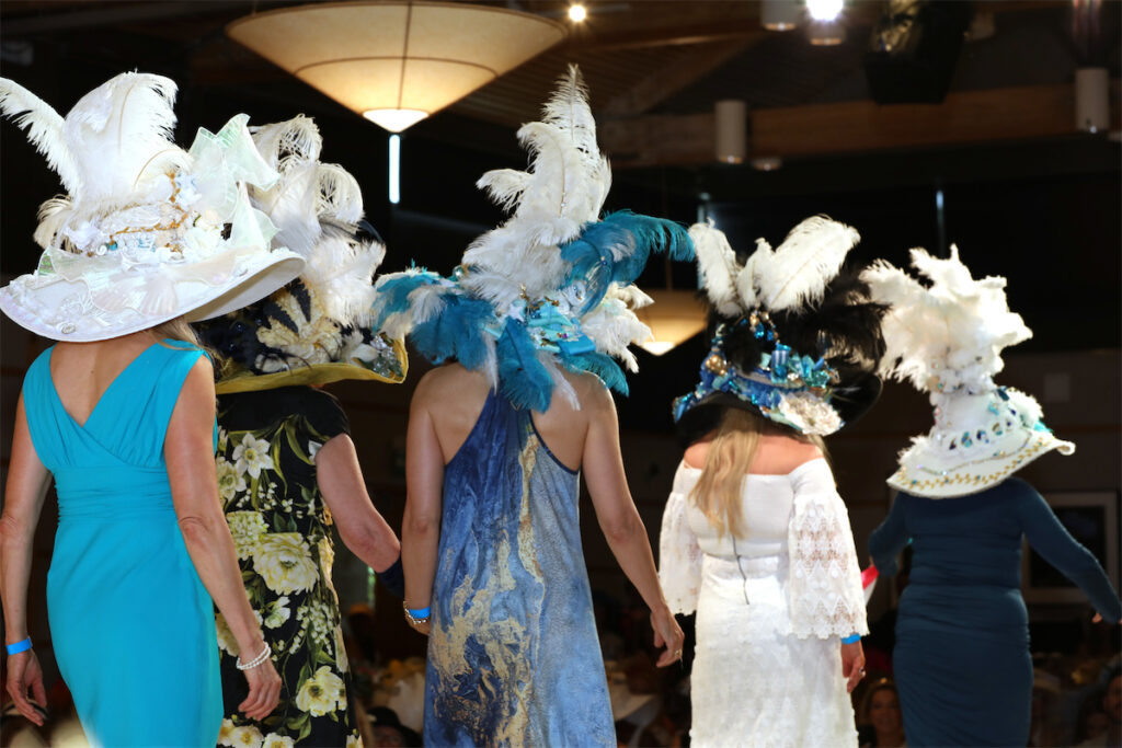 Patti Flowers, owner and chief designer of the Patti Flowers Design Studio, presented Greek Goddesses to Deborah McKeever’s group of Sea Goddesses and Reagan Pace’s group of My Greek College Life (Photo by Thomas Garza and Rob Wythe)