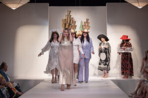 Patti Flowers, owner and chief designer of the Patti Flowers Design Studio, presented Greek Goddesses to Deborah McKeever’s group of Sea Goddesses and Reagan Pace’s group of My Greek College Life (Photo by Thomas Garza and Rob Wythe)