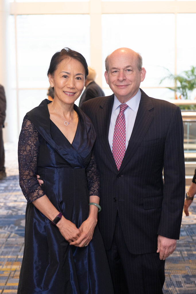 Y. Ping Sun & David Leebron at Holocaust Museum Houston’s 2024 LBJ Moral Courage Award Dinner  (Photo by Wilson Parish)