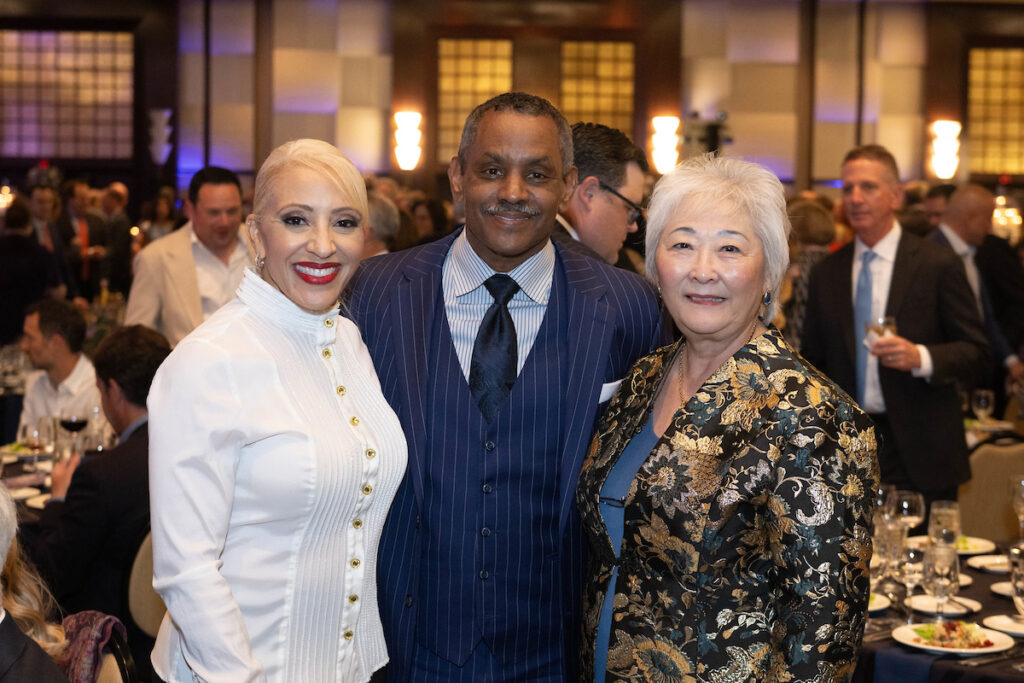Drs. Mia & Remus Wright, Donna Fujimoto Cole at Holocaust Museum Houston’s 2024 LBJ Moral Courage Award Dinner  (Photo by Wilson Parish)