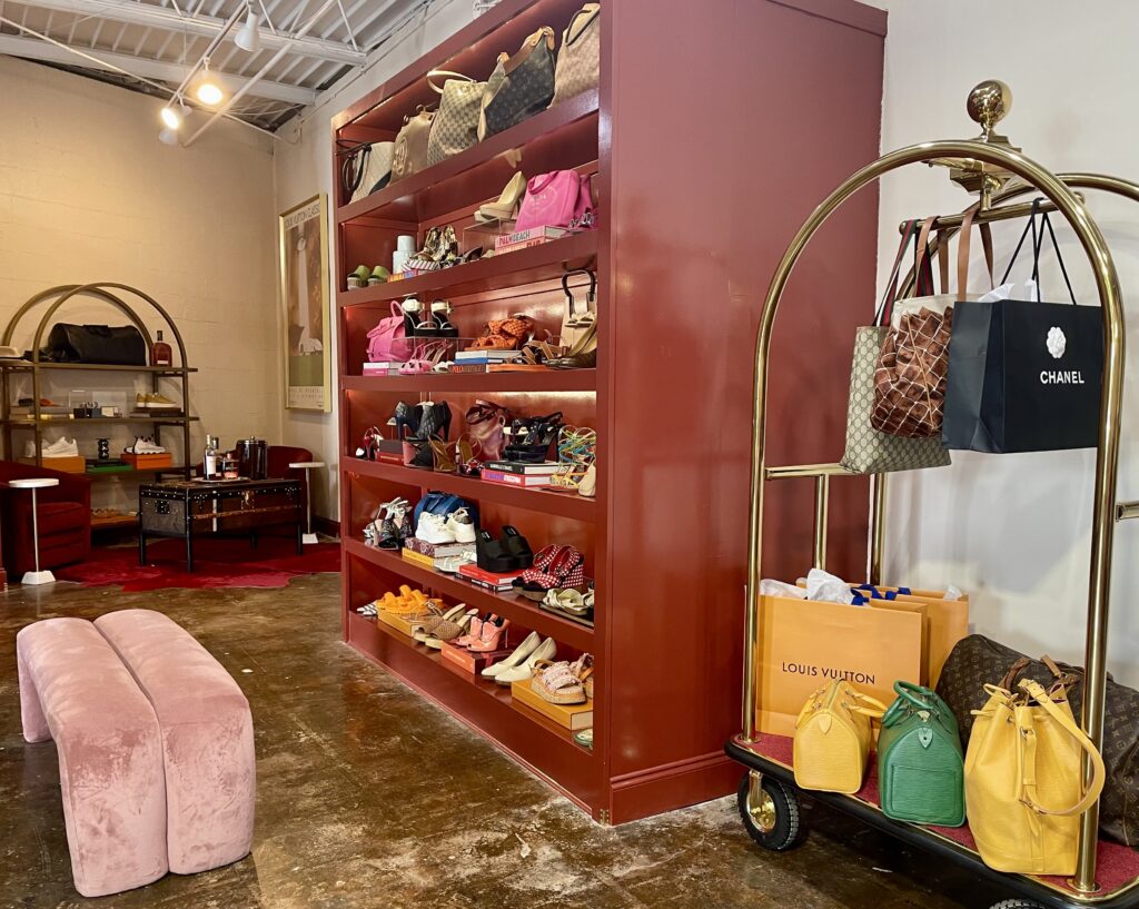 Designer handbags, shoes and even a men's lounge pouring bourbon on the weekends at Seven. (Photo by Courtney Dabney)