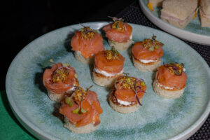 Smoked Salmon Crostini- Horseradish cream, pickled mustard seed (Photo by Robert Underwood)
