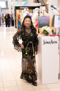 Tina Zulu in Kimono Zulu at Neiman Marcus (Photo by Wilson Parish)
