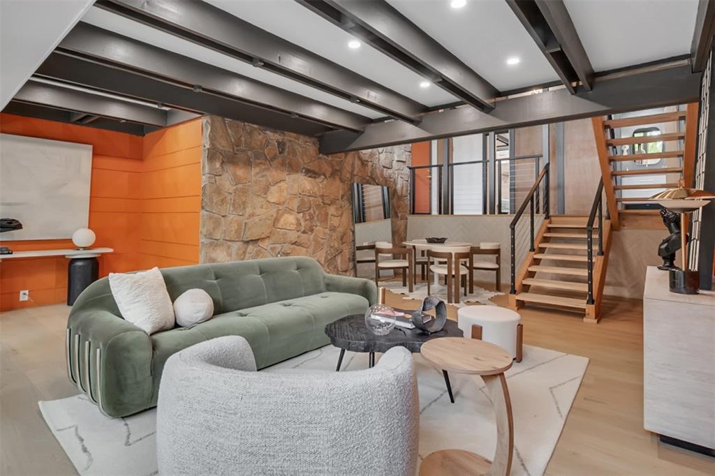 Another seating area in the mid-century modern home, located in East Dallas' Lochwood neighborhood.