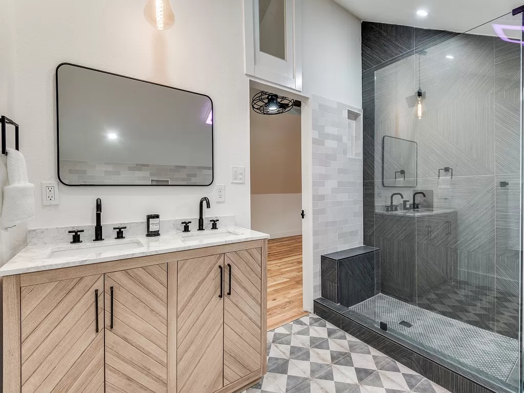 The primary bathroom.