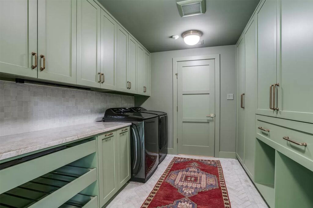 A well-appointed laundry room.
