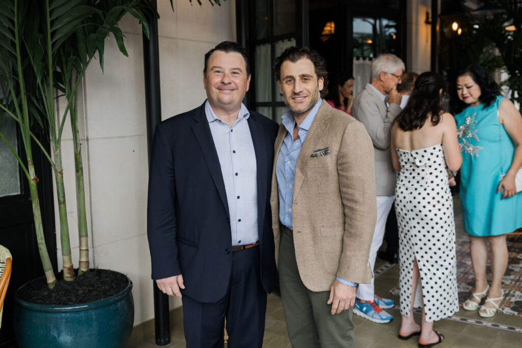 Martin Theis, Khaled Salem at the Le Colonial Summer Soirée, co-hosted by PaperCity (Photo by Johnny Than)