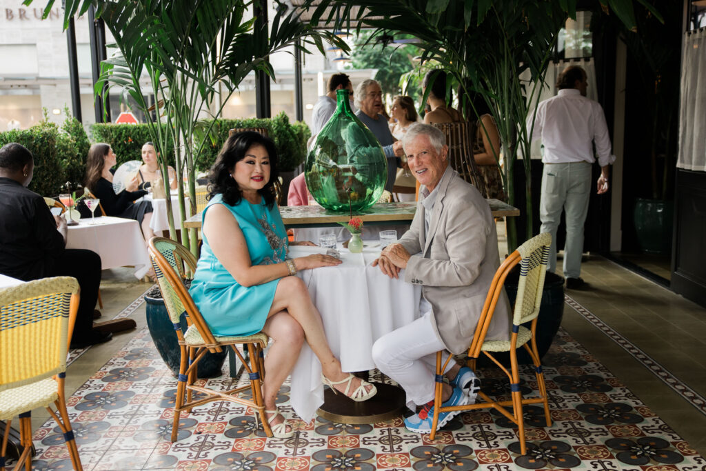 Gigi Huang, Mark Faigen at the Le Colonial Summer Soirée, co-hosted by PaperCity (Photo by Johnny Than)