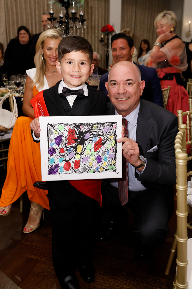 Leukemia & Lymphoma Society Honored Hero Evan Pesek and his artwork with Daren Austin 