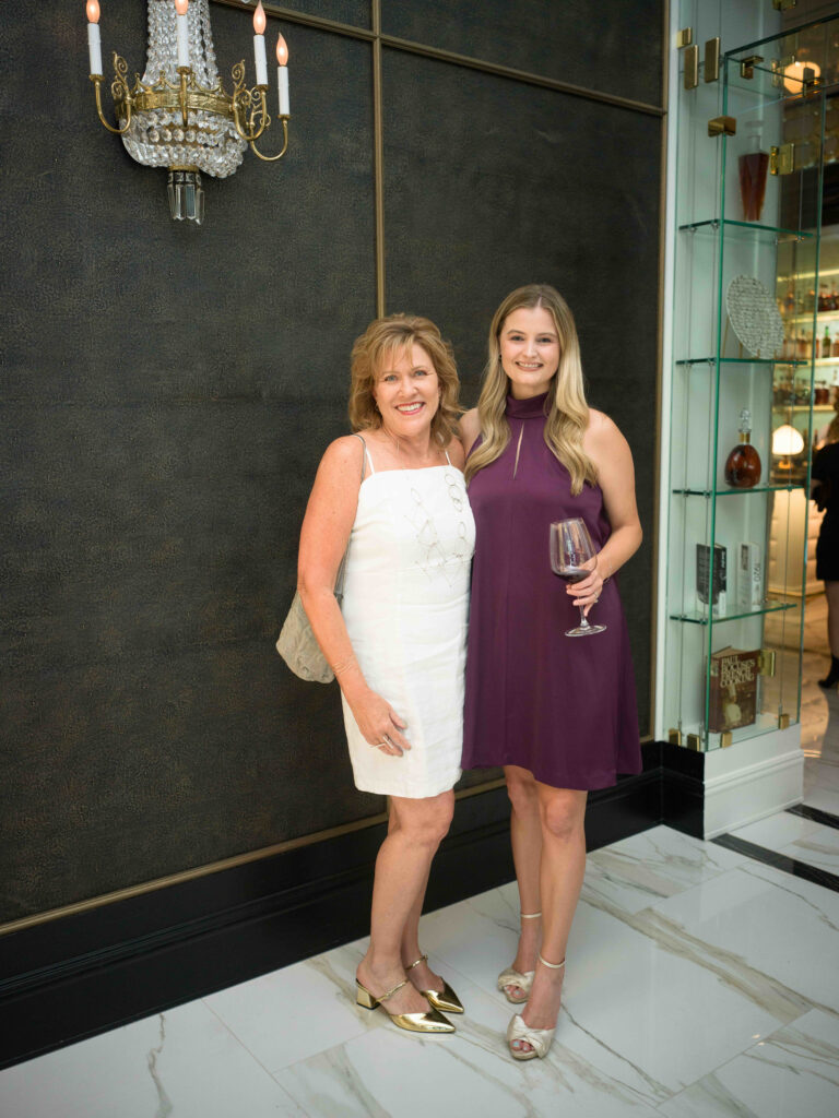 Interior Designer Gail McCleese and friend at the opening of opulent steakhouse Turner's Cut, located in Autry Park (Photo by Daniel Ortiz)