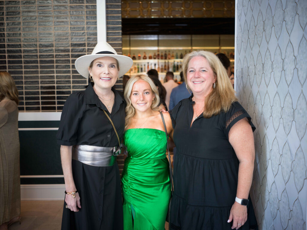 Kristen Cannon, Shelley Taylor Ludwick, Carson Ludwick at the opening of opulent steakhouse Turner's Cut, located in Autry Park (Photo by Daniel Ortiz)
