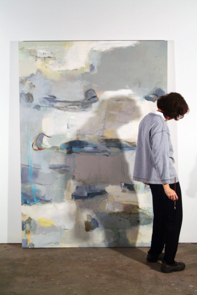 Artist Terrell James works in her studio. (Photo by Tom Callins)