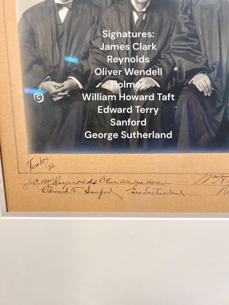 A Supreme Court Justice portrait signed by Wiilliam Taft.