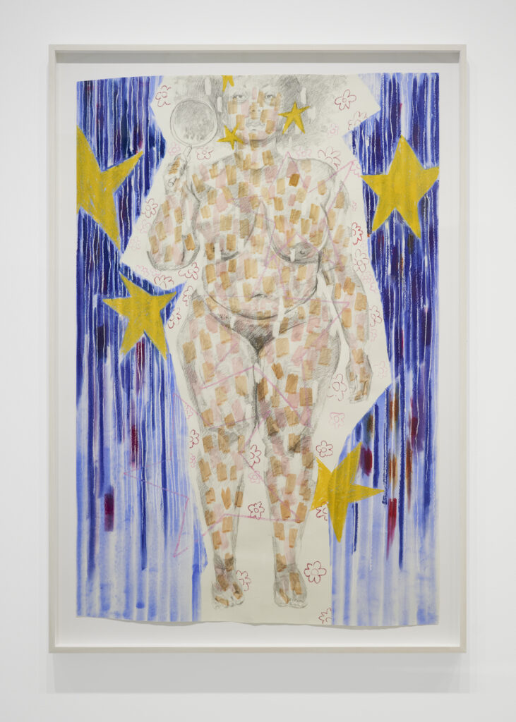 Alexis Pye's "I'm Just Looking for the Truth," 2024. Gouache, graphite and pastel. (Photo by Jake Eshelman. Courtesy Alexis Pye and Inman Gallery, Houston)