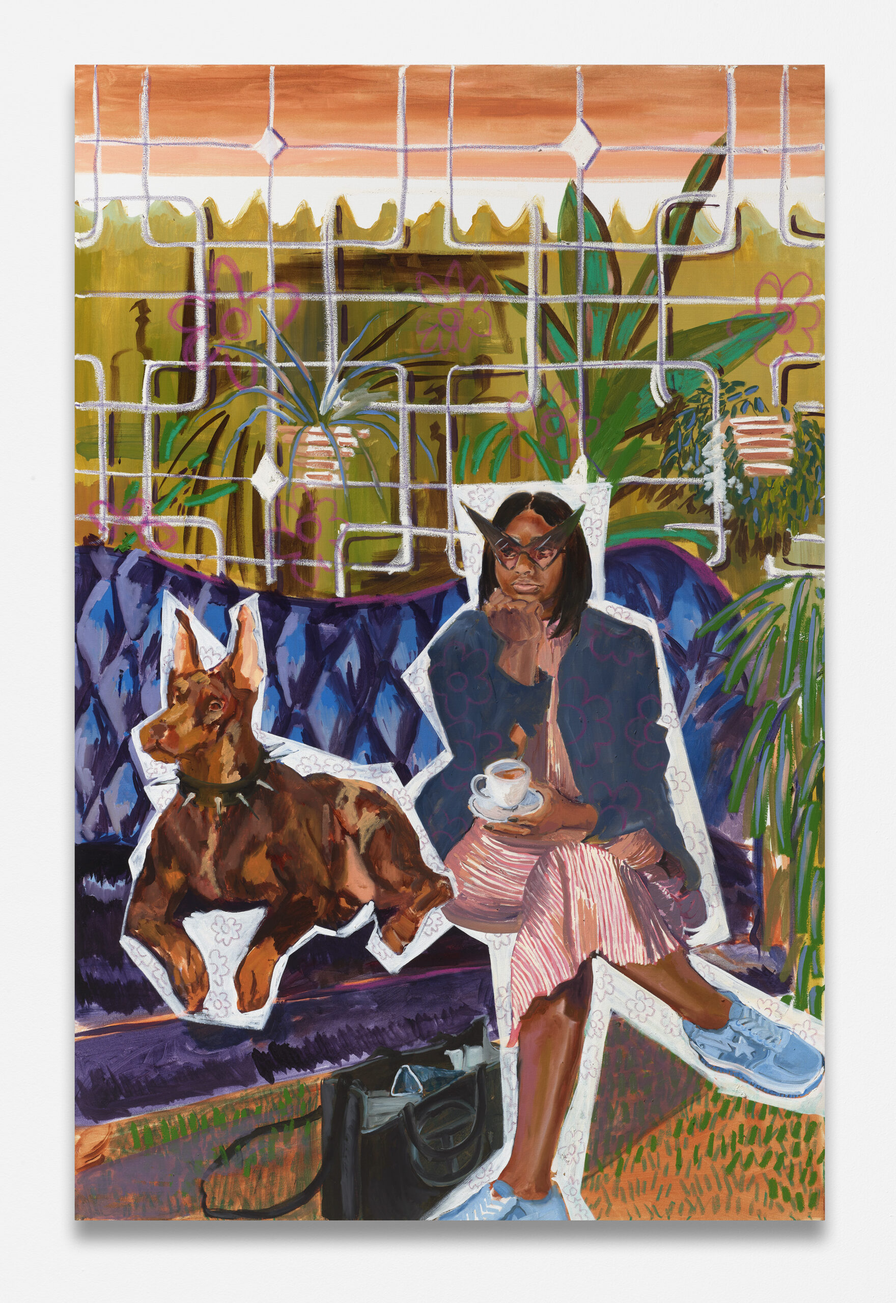 Alexis Pye's <em>Shawnice</em>, 2024. Oil and oil pastel on canvas. (Photo by Thomas DuBrock. Courtesy Alexis Pye and Inman Gallery, Houston)