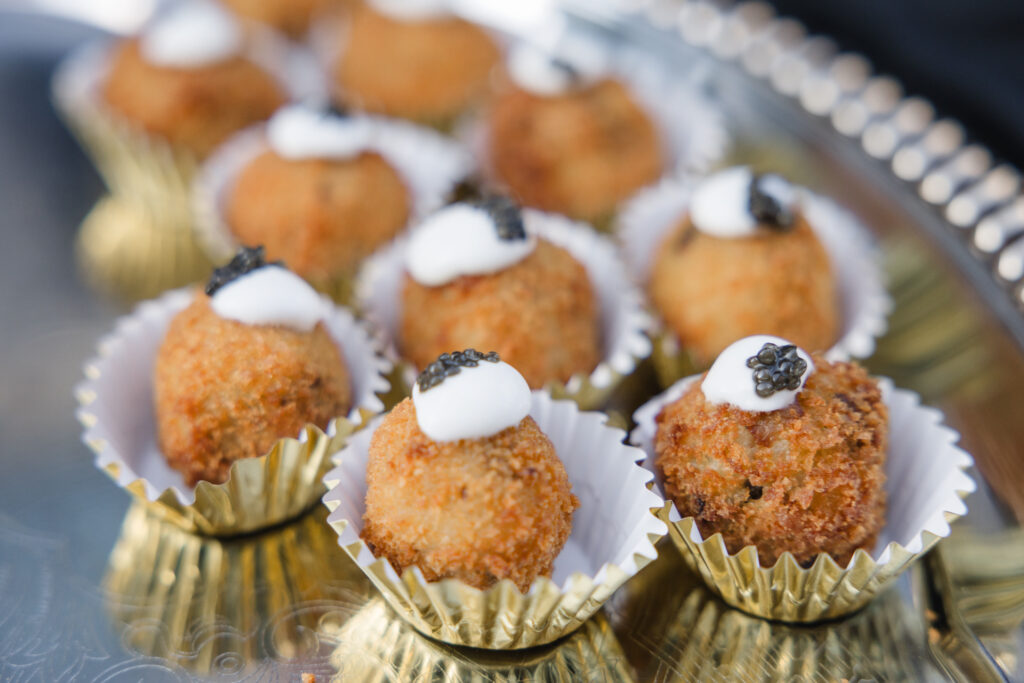 Chef Renato de Piro's arancini with caviar  served at Bari's first year anniversary bash. (Photo by Johnny Than )