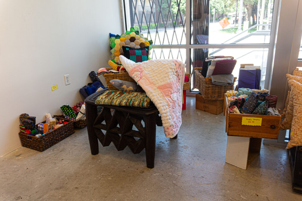 Quilts for sale at The Community Artists' Collective Ashé Summer Market (Photo by Sofia Westerman) 