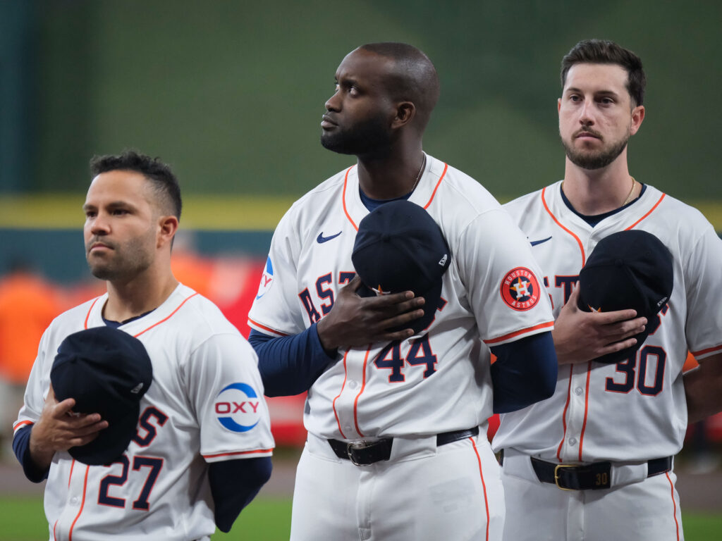 Jose Altuve, Yordan Alvarez and Kyle Tucker power this Astros dynasty. (Photo by F. Carter Smith)