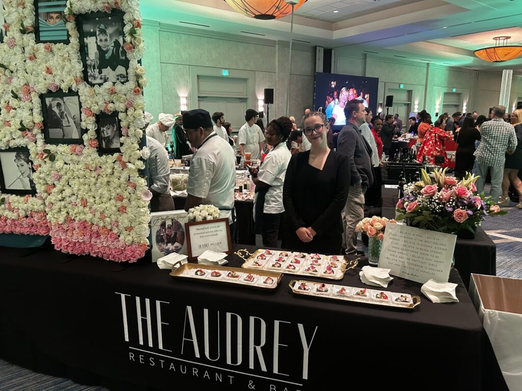 The Audrey, located in Market Street, offered a monkfish ceviche at the Chef Showcase during Wine & Food Week.  (Photo by Laura Braun)