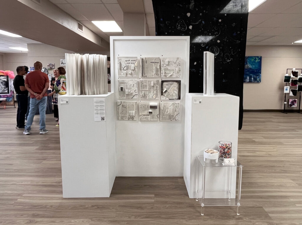 Brittany Ellis's "The Nostalgic Daydream" series encapsulates a daydream through a collection of sculptures and three-dimensional storybook pages covered in an astrological landscape. (Photo by Derik J. Mercado)