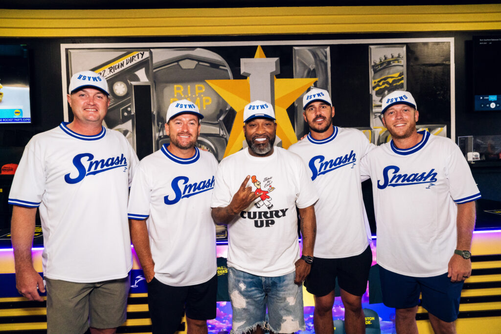 Bun B and LIV Golf stars Jason Kokrak, Graeme McDowell, Brooks Koepka and Talor Gooch came together at Houston's Trill Burgers. (Photo by Dylan McEwan)