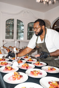 Chef Shannen Tune plates his course