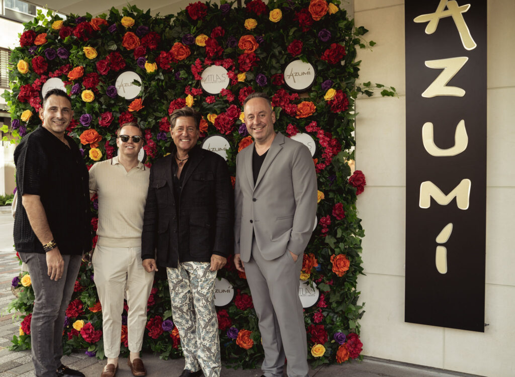 Clayton Brooks, Brian Tichman, Billy Chase, Craig Kovacevich at the opening of Azumi in River Oaks District. (Photo by Jonah Tijerina)